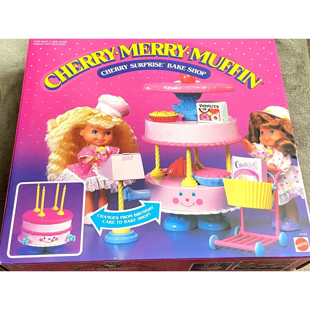 Vtg 1989 Mattel Cherry Merry Muffin Cherry Surprise Bake Shop Set ~ New in Box